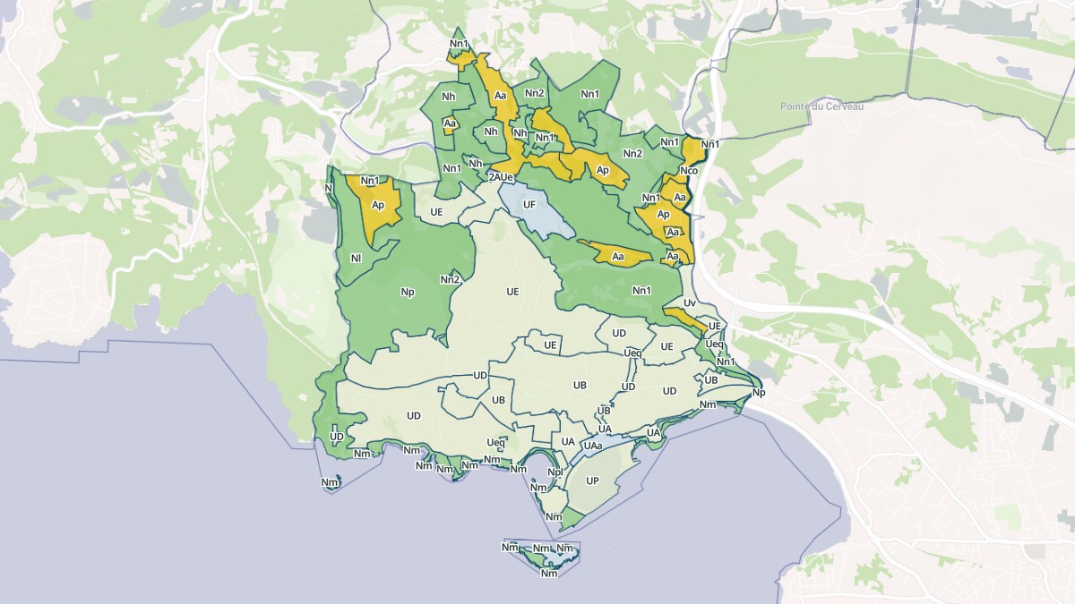 Aperçu cartographique de Bandol, centré sur la commune