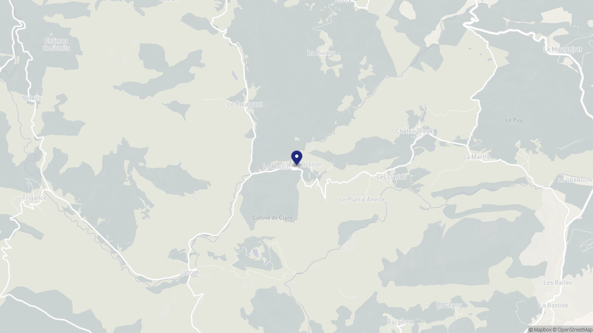 Aperçu cartographique de Brenon, centré sur la commune