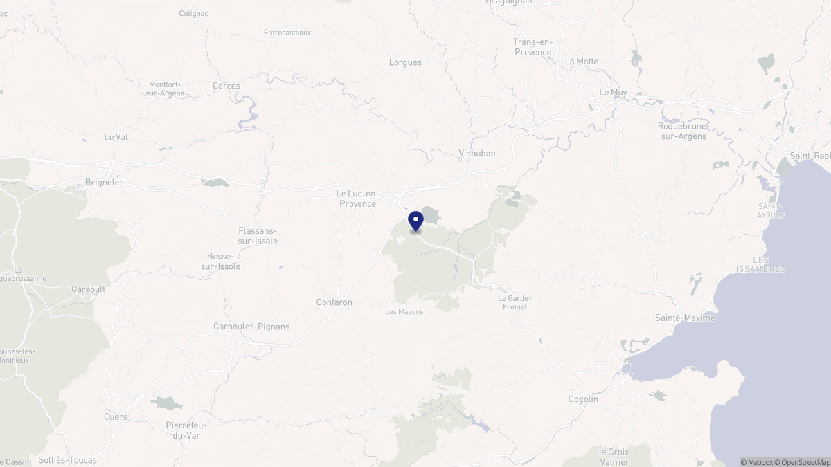 Aperçu cartographique de Le Cannet-des-Maures, centré sur la commune