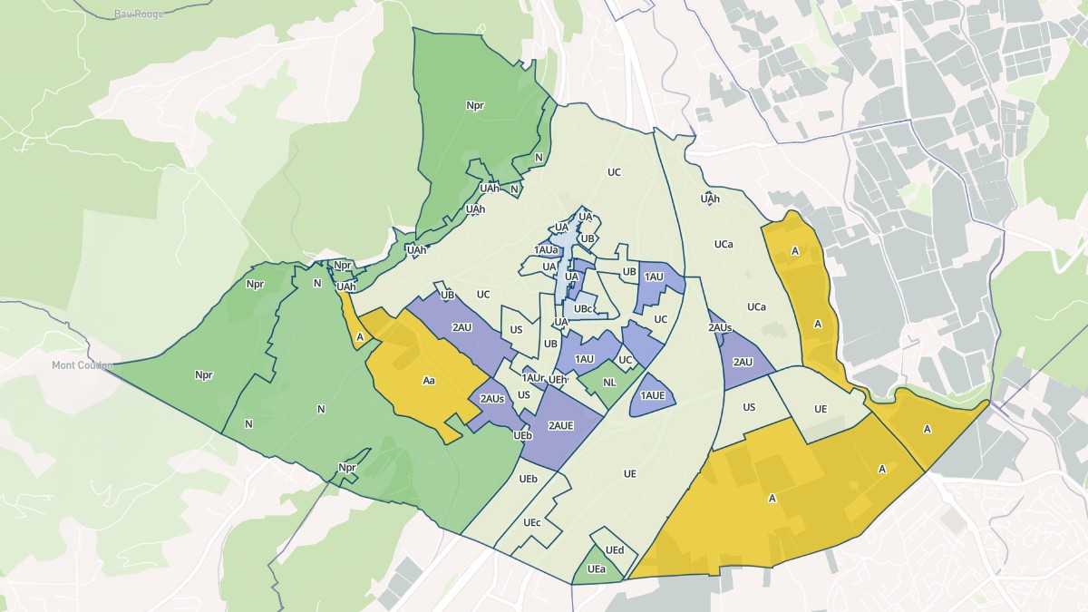 Aperçu cartographique de La Farlède, centré sur la commune