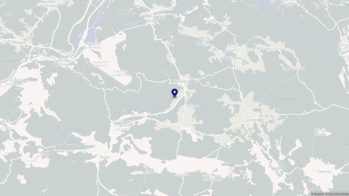 Aperçu cartographique de Ginasservis, centré sur la commune
