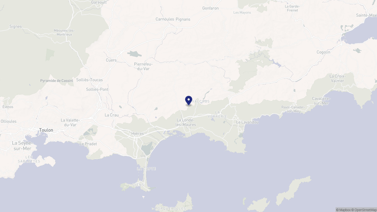 Aperçu cartographique de La Londe-les-Maures, centré sur la commune