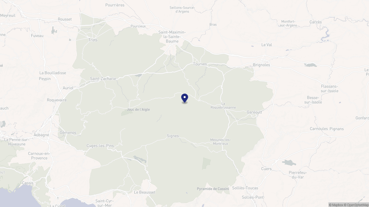 Aperçu cartographique de Mazaugues, centré sur la commune
