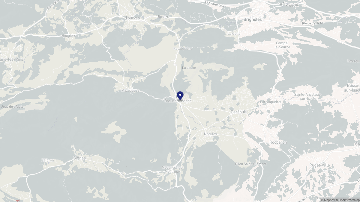 Aperçu cartographique de La Roquebrussanne, centré sur la commune