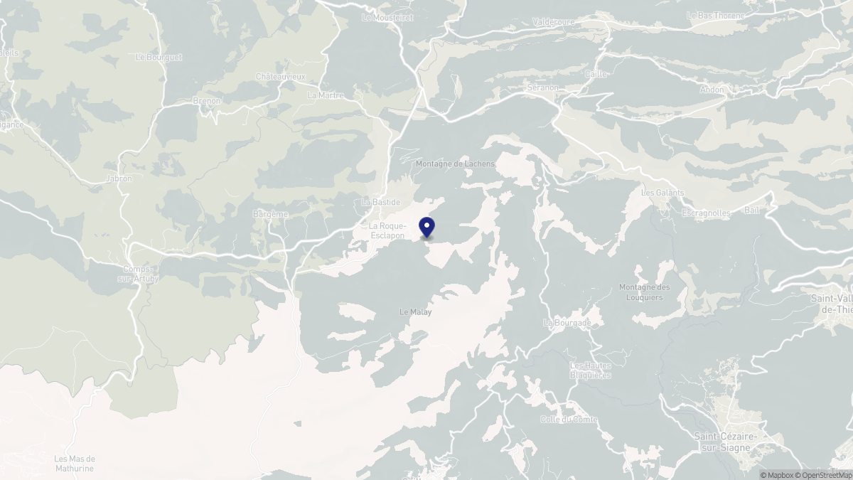 Aperçu cartographique de La Roque-Esclapon, centré sur la commune
