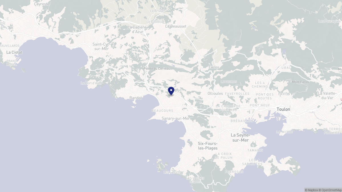 Aperçu cartographique de Sanary-sur-Mer, centré sur la commune
