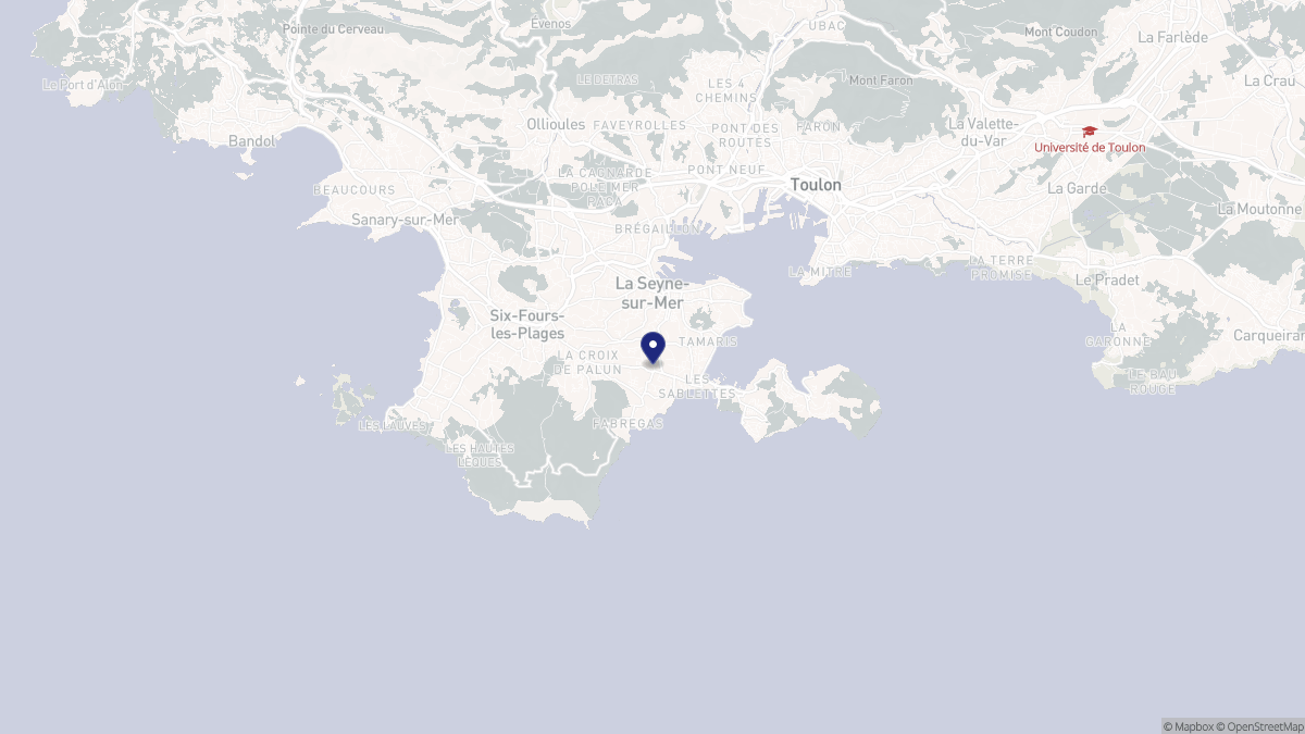 Aperçu cartographique de La Seyne-sur-Mer, centré sur la commune