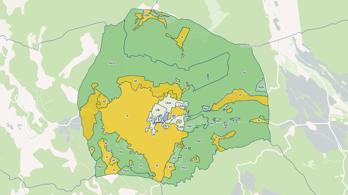 Aperçu cartographique de Tavernes, centré sur la commune