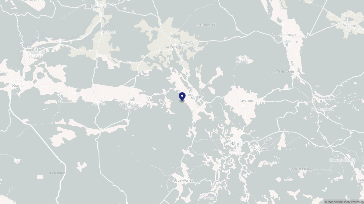 Aperçu cartographique de Varages, centré sur la commune