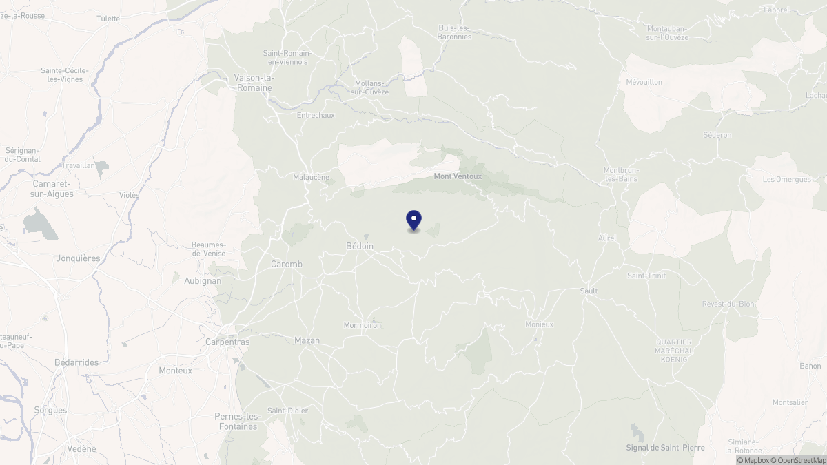 Aperçu cartographique de Bédoin, centré sur la commune