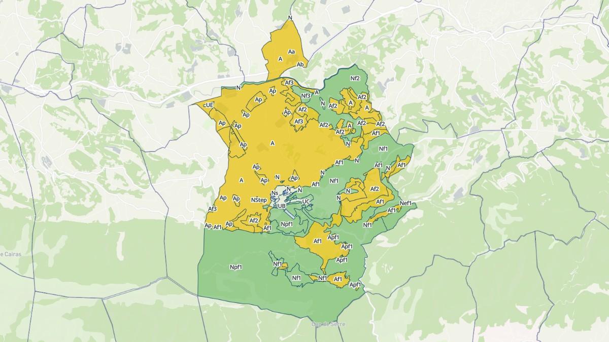 Aperçu cartographique de Bonnieux, centré sur la commune