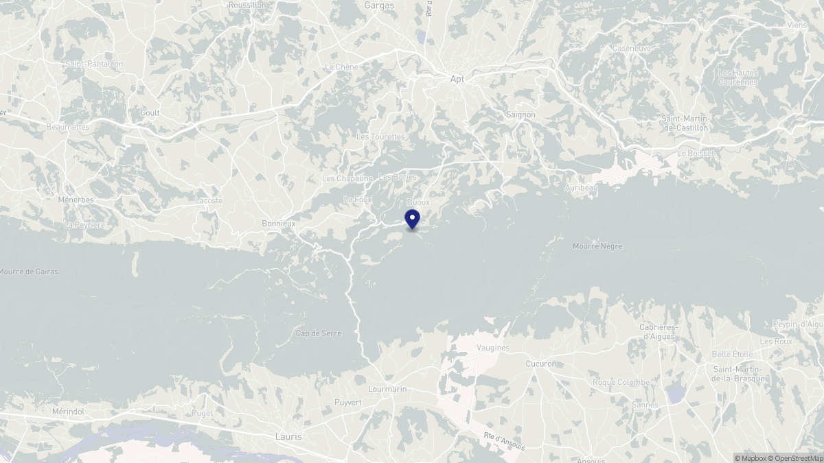 Aperçu cartographique de Buoux, centré sur la commune