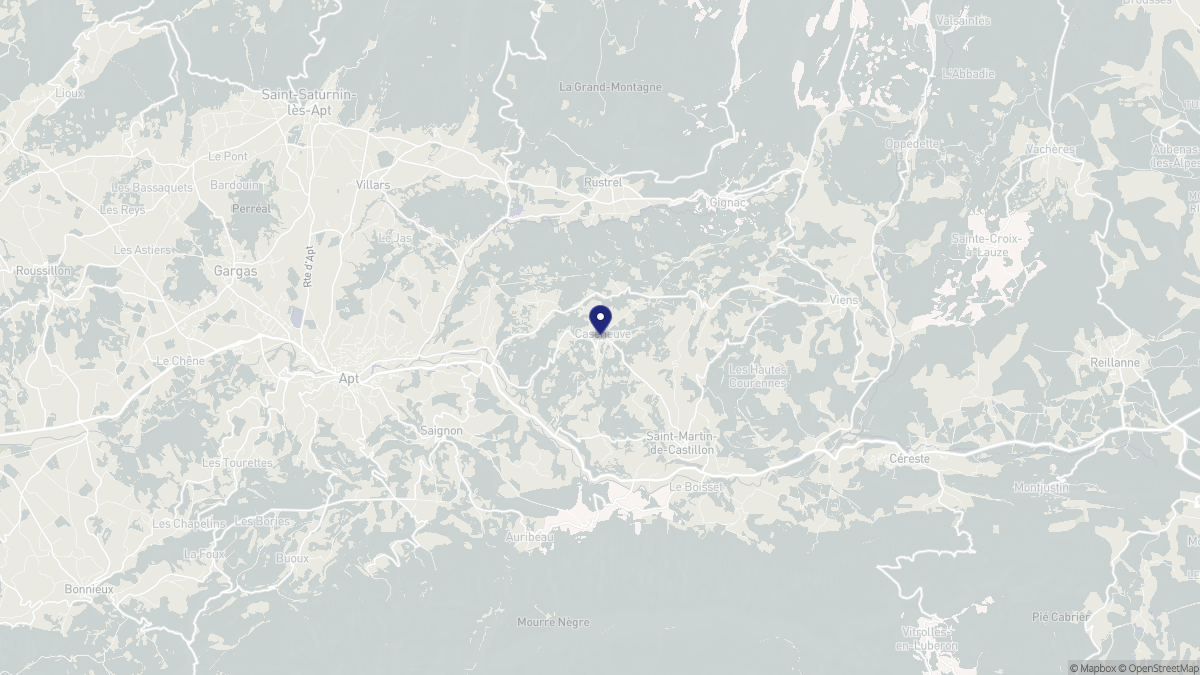 Aperçu cartographique de Caseneuve, centré sur la commune