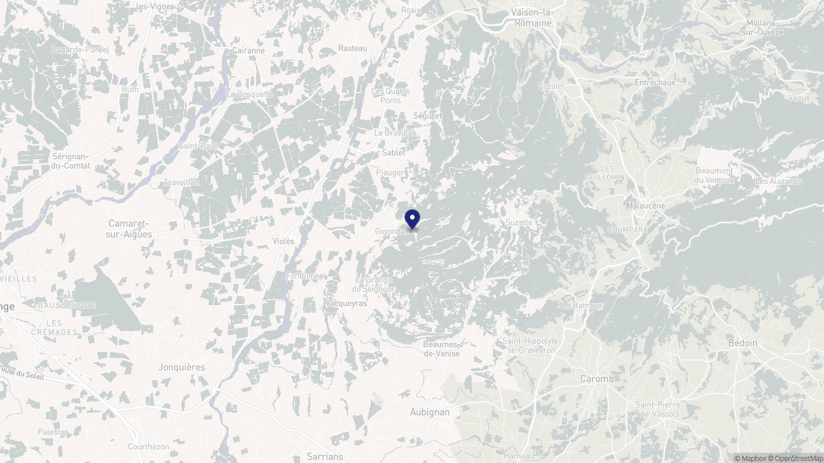 Aperçu cartographique de Gigondas, centré sur la commune