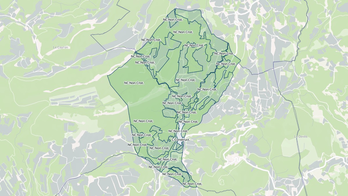 Aperçu cartographique de Lafare, centré sur la commune