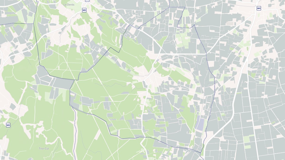 Aperçu cartographique de Lagarde-Paréol, centré sur la commune