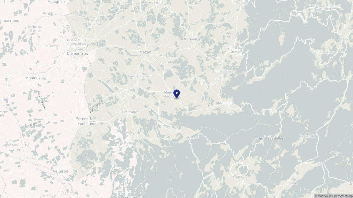 Aperçu cartographique de Malemort-du-Comtat, centré sur la commune