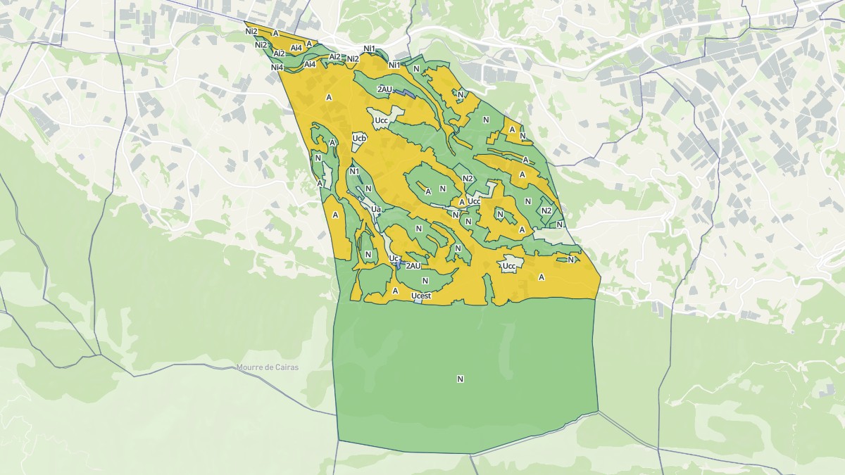 Aperçu cartographique de Ménerbes, centré sur la commune