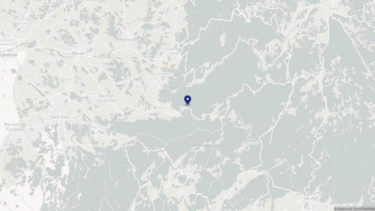 Aperçu cartographique de Méthamis, centré sur la commune