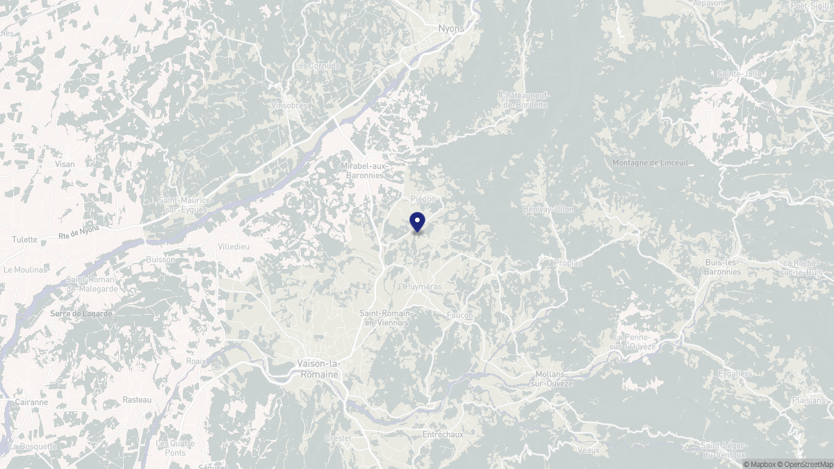 Aperçu cartographique de Puyméras, centré sur la commune