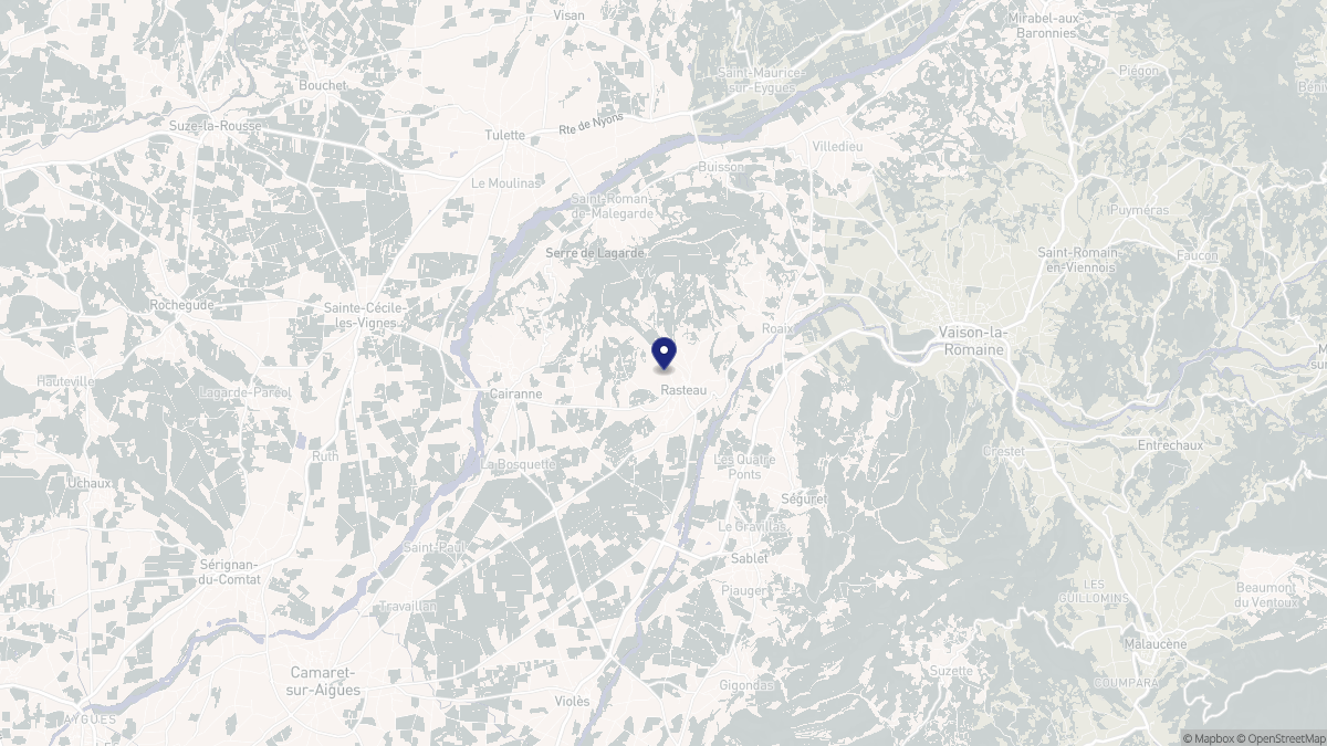 Aperçu cartographique de Rasteau, centré sur la commune