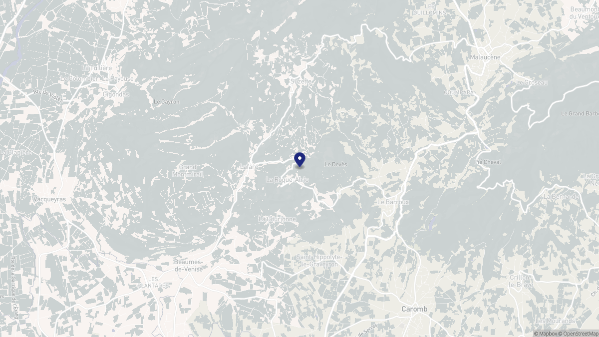Aperçu cartographique de La Roque-Alric, centré sur la commune
