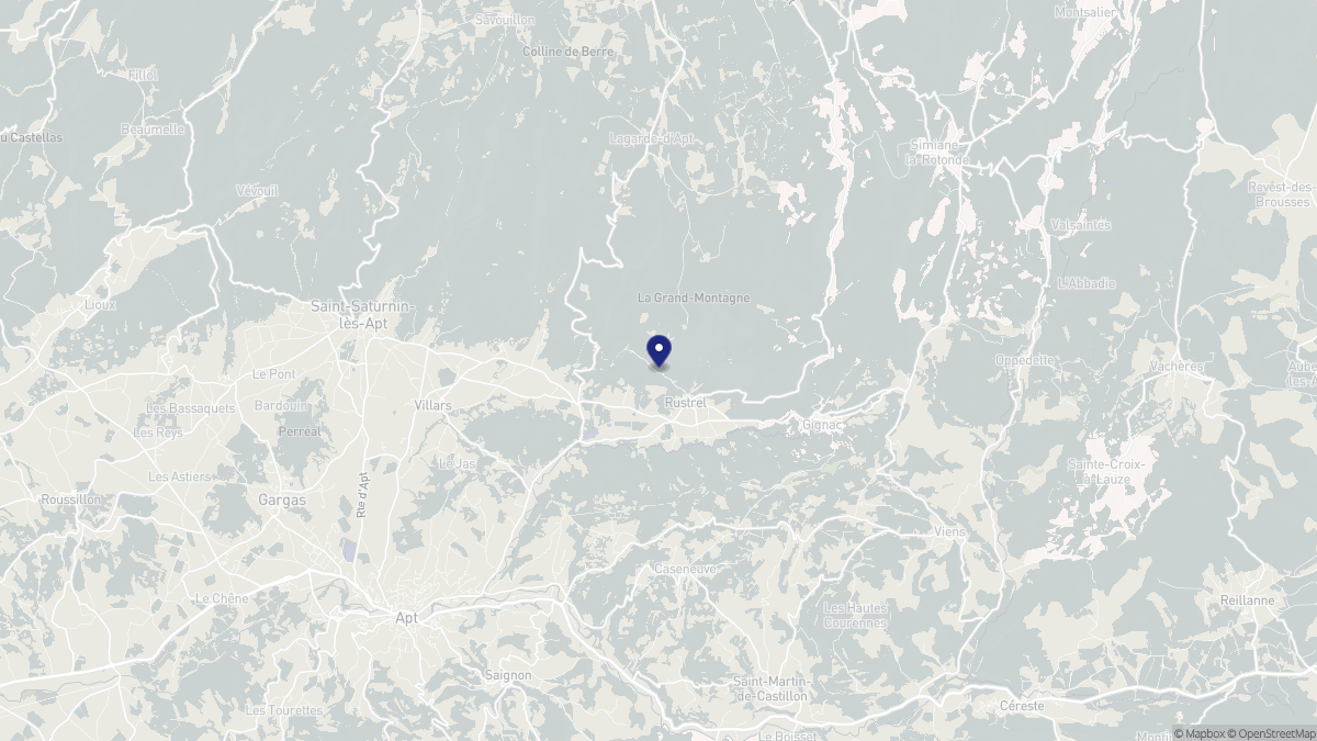 Aperçu cartographique de Rustrel, centré sur la commune
