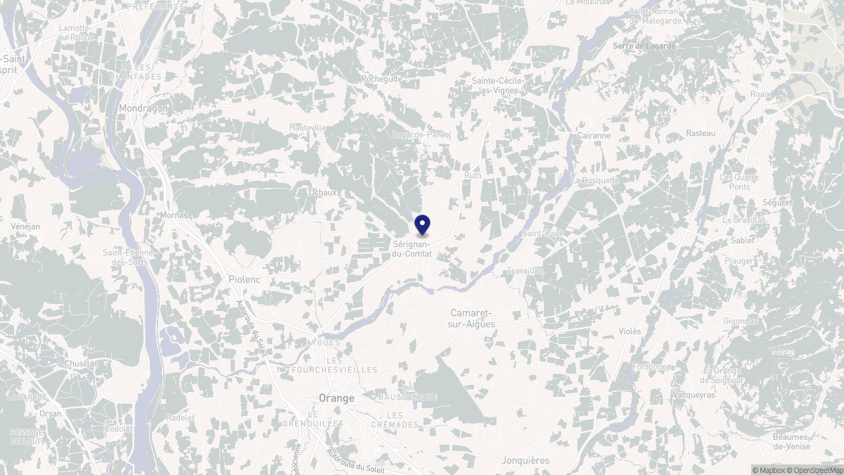 Aperçu cartographique de Sérignan-du-Comtat, centré sur la commune