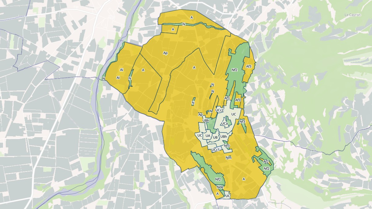 Aperçu cartographique de Vacqueyras, centré sur la commune
