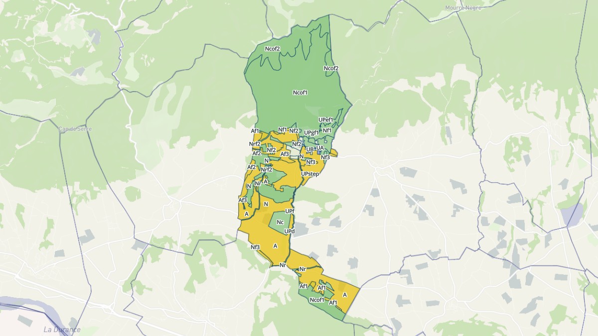 Aperçu cartographique de Vaugines, centré sur la commune