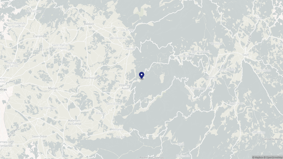Aperçu cartographique de Villes-sur-Auzon, centré sur la commune
