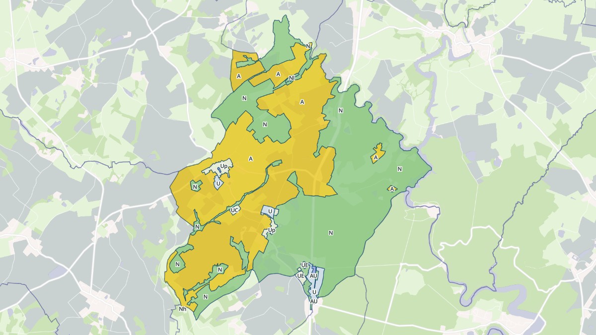 Aperçu cartographique de Bourneau, centré sur la commune