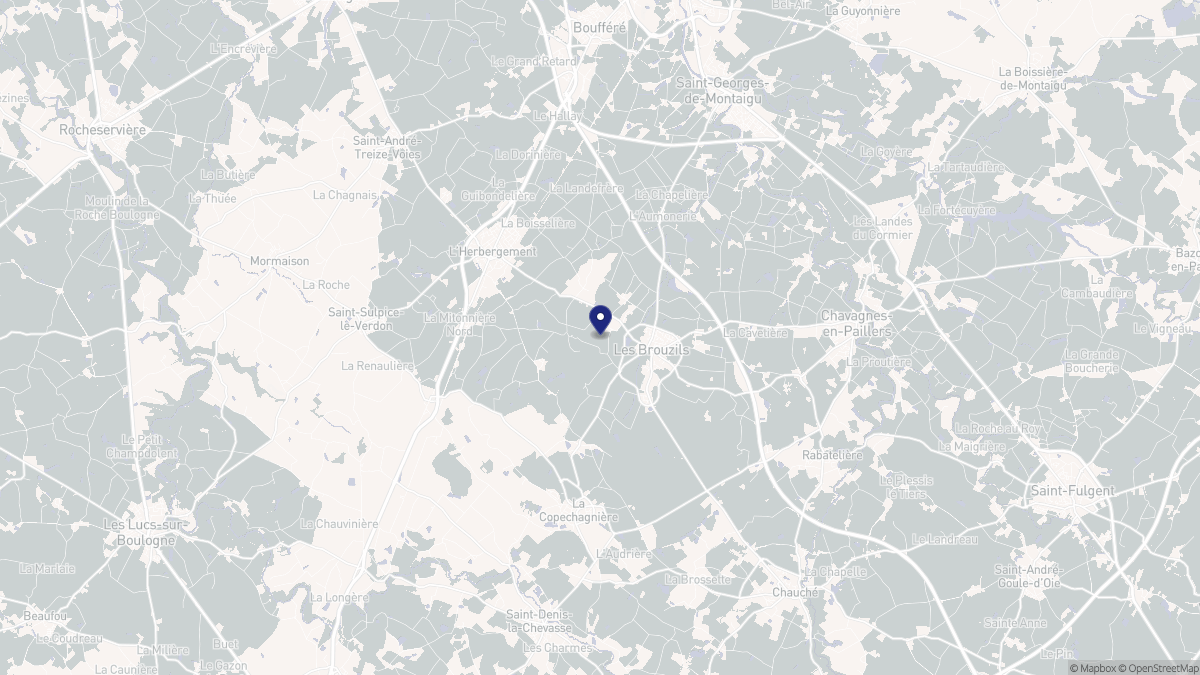 Aperçu cartographique de Les Brouzils, centré sur la commune