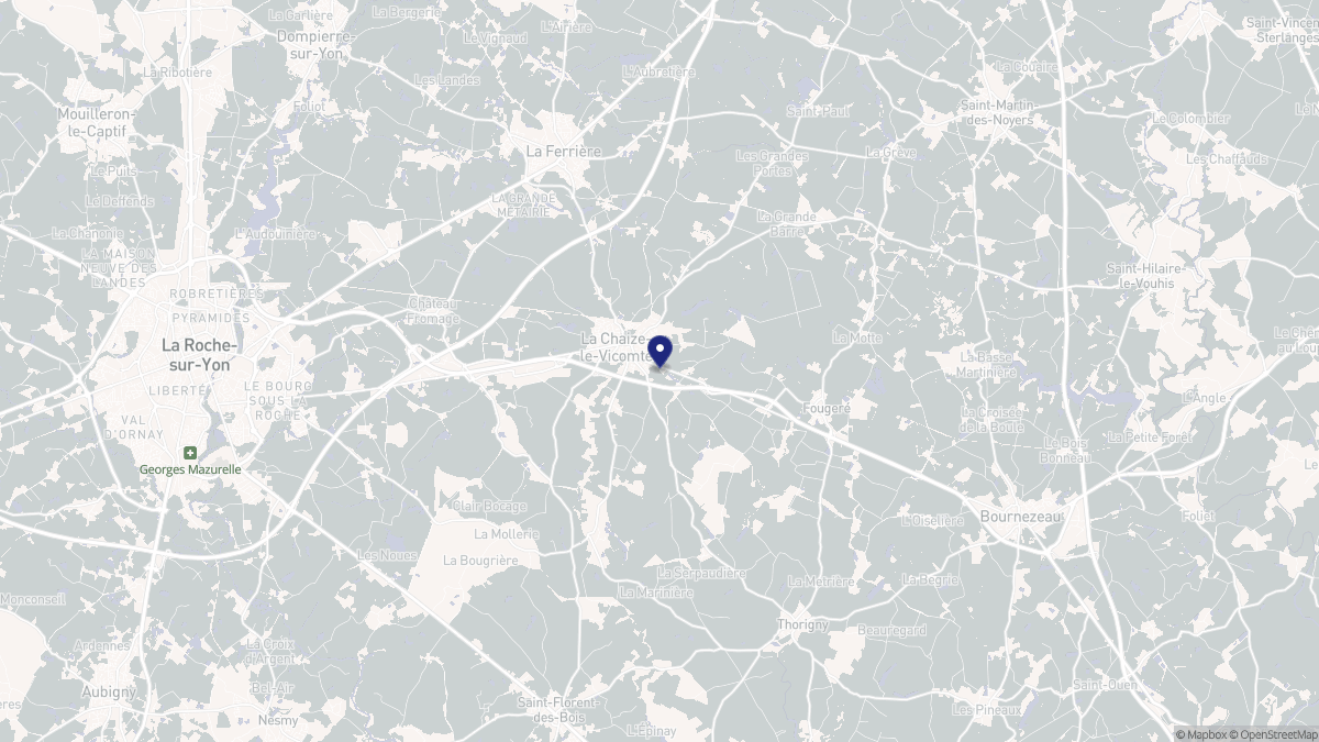 Aperçu cartographique de La Chaize-le-Vicomte, centré sur la commune