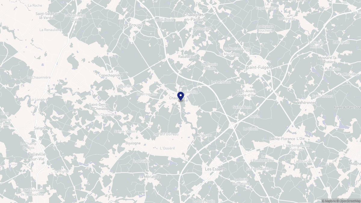 Aperçu cartographique de Chauché, centré sur la commune