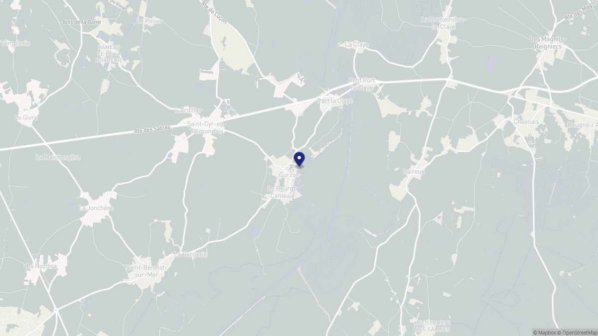 Aperçu cartographique de Curzon, centré sur la commune