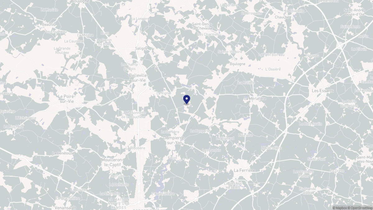 Aperçu cartographique de Dompierre-sur-Yon, centré sur la commune