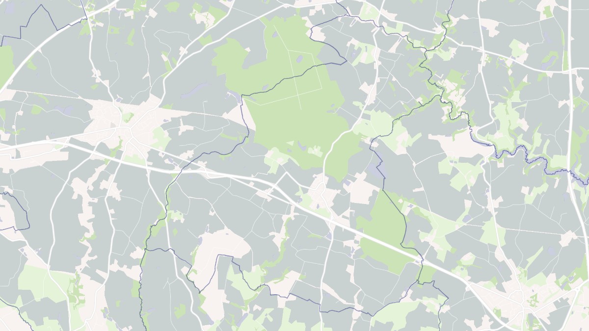 Aperçu cartographique de Fougeré, centré sur la commune