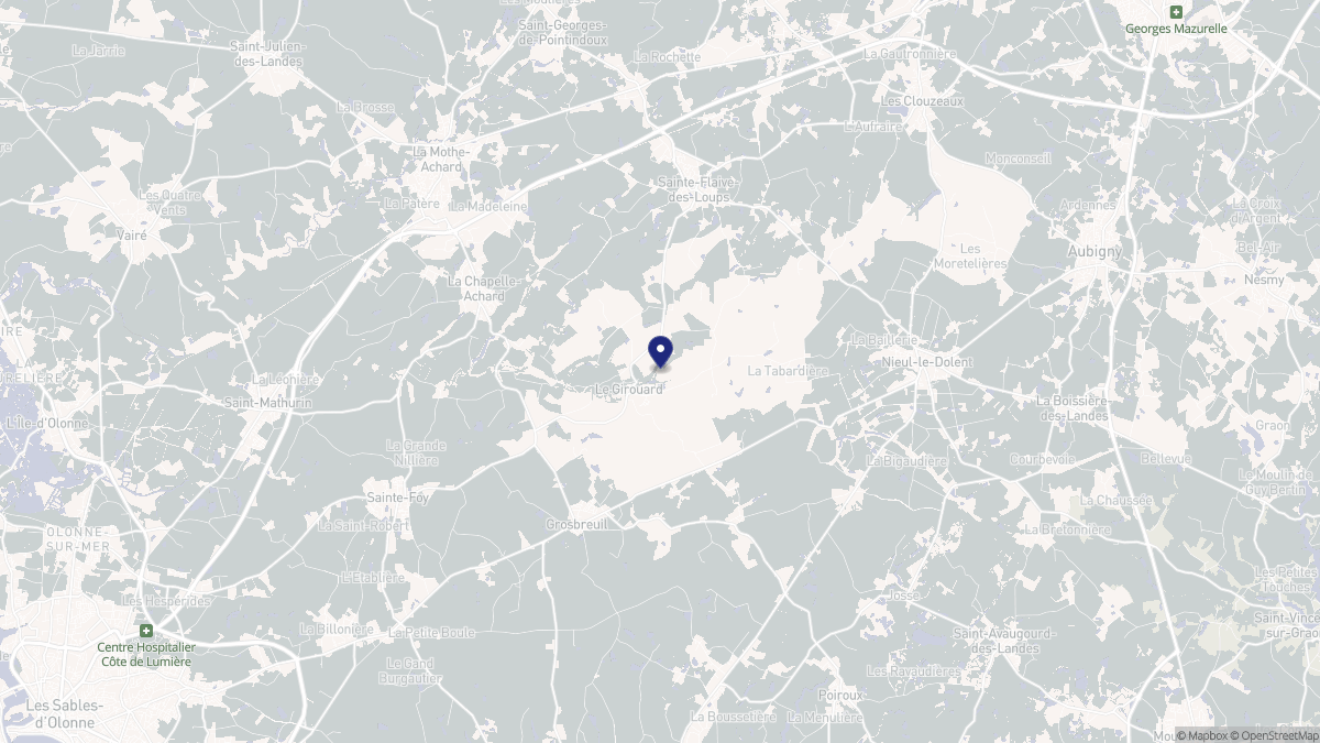 Aperçu cartographique de Le Girouard, centré sur la commune
