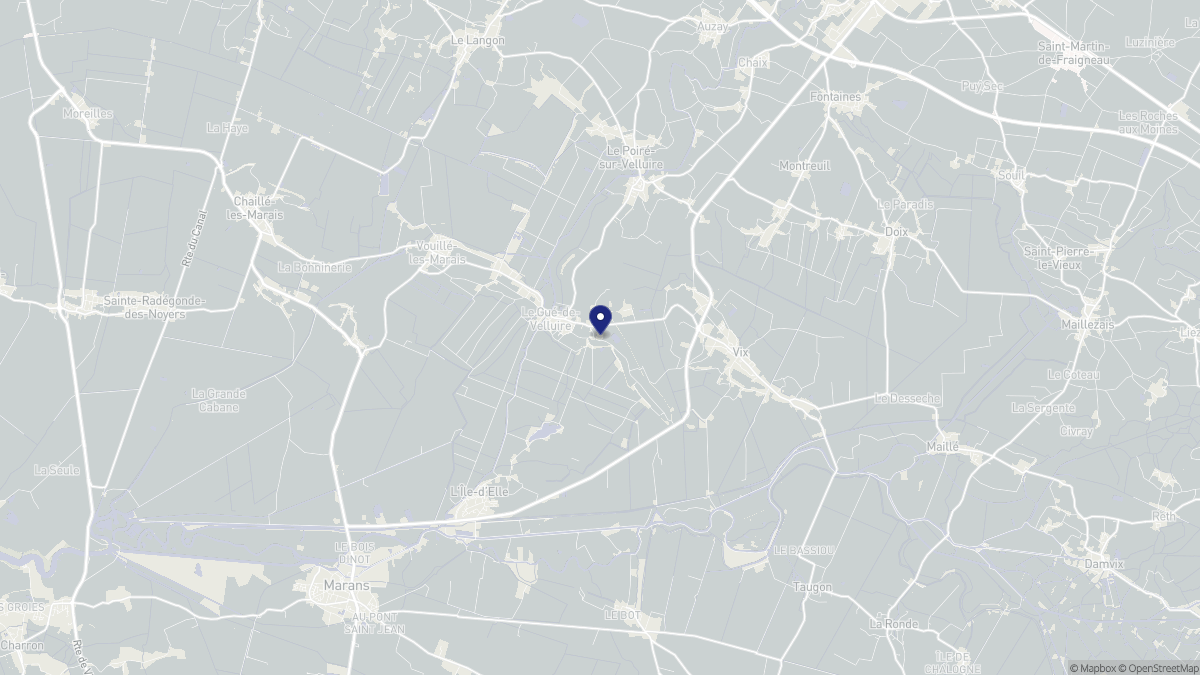 Aperçu cartographique de Le Gué-de-Velluire, centré sur la commune