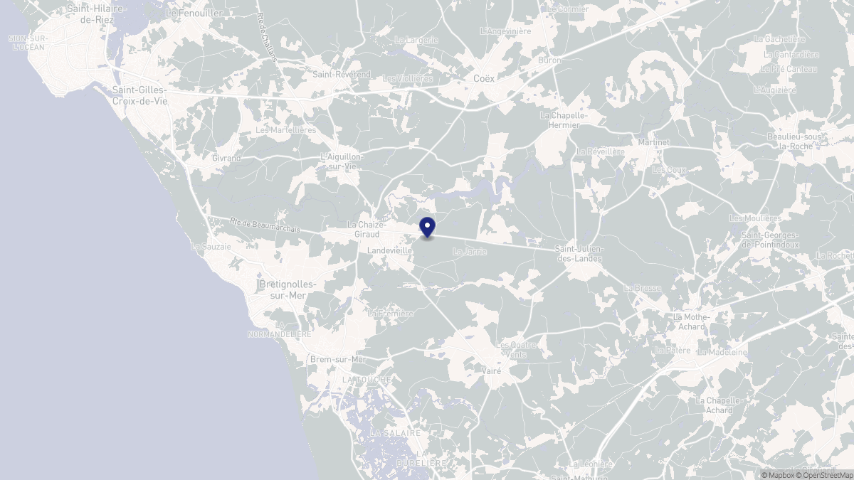 Aperçu cartographique de Landevieille, centré sur la commune
