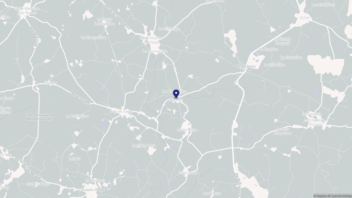 Aperçu cartographique de Marillet, centré sur la commune