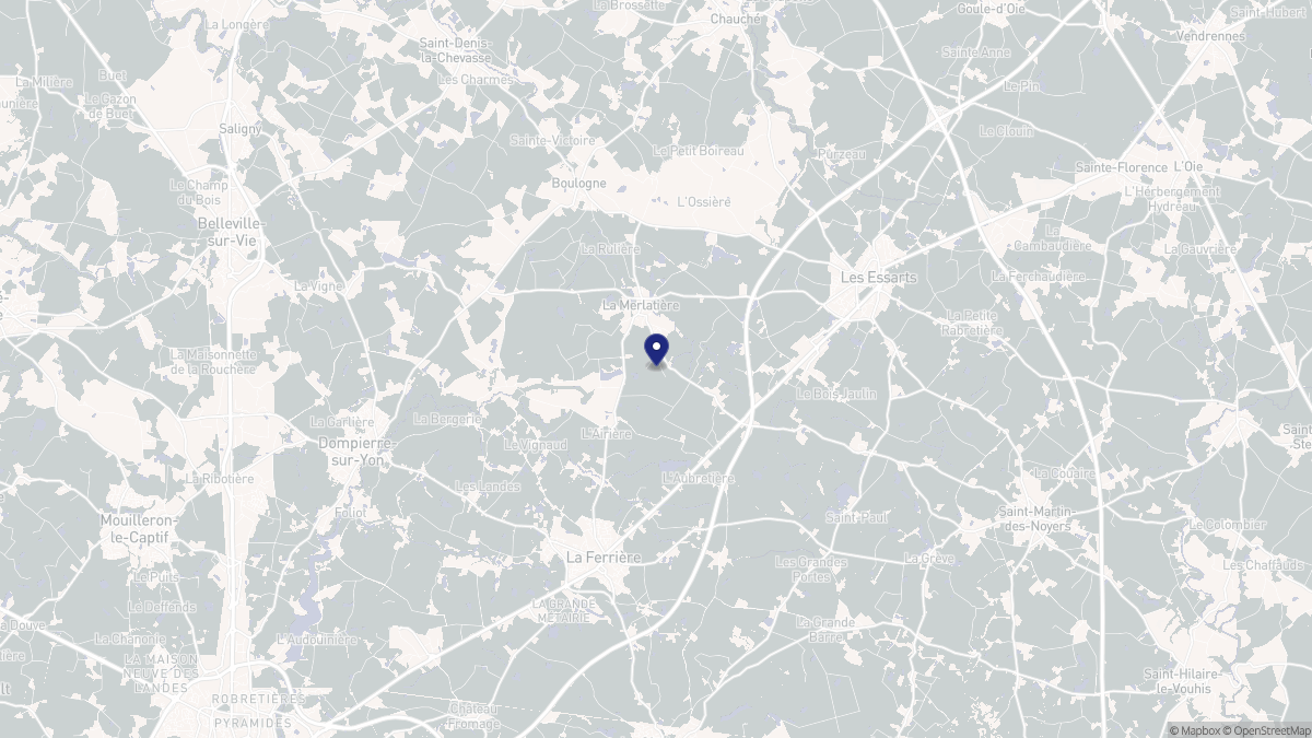 Aperçu cartographique de La Merlatière, centré sur la commune