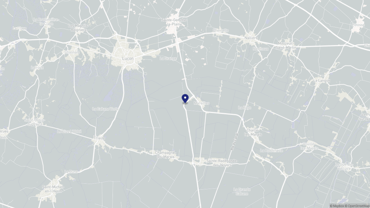 Aperçu cartographique de Moreilles, centré sur la commune