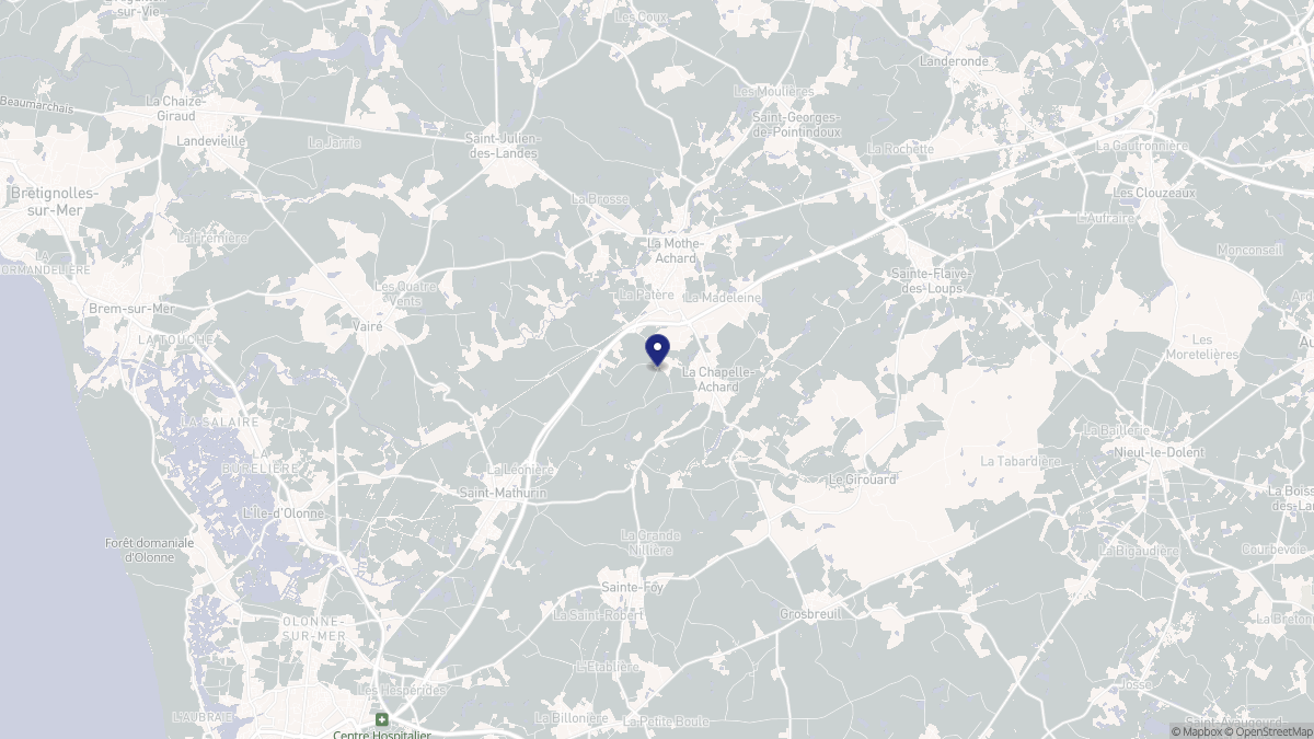 Aperçu cartographique de Les Achards, centré sur la commune