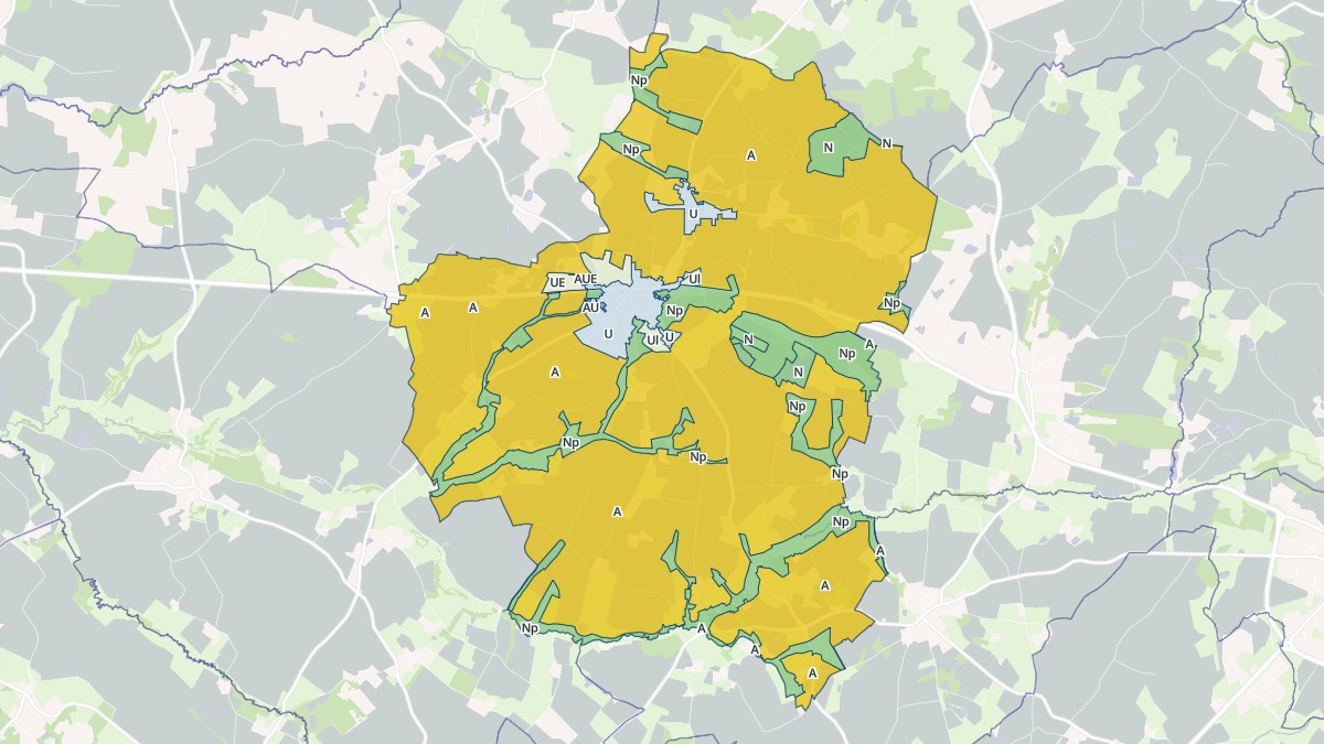 Aperçu cartographique de Mouilleron-Saint-Germain, centré sur la commune