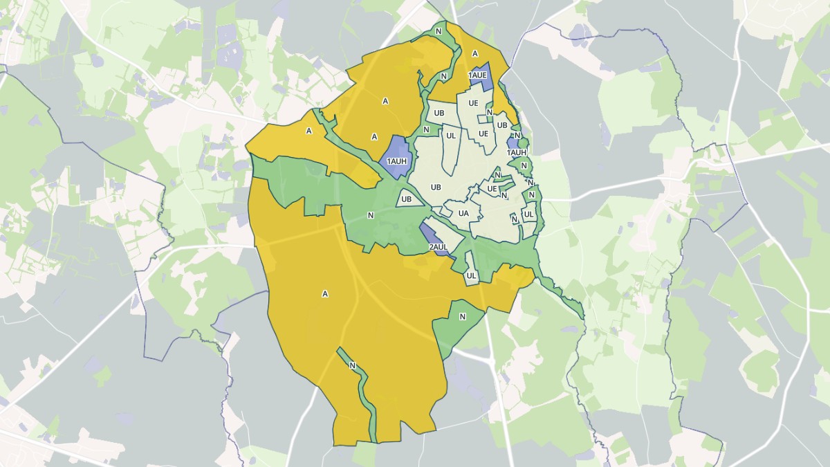 Aperçu cartographique de Moutiers-les-Mauxfaits, centré sur la commune