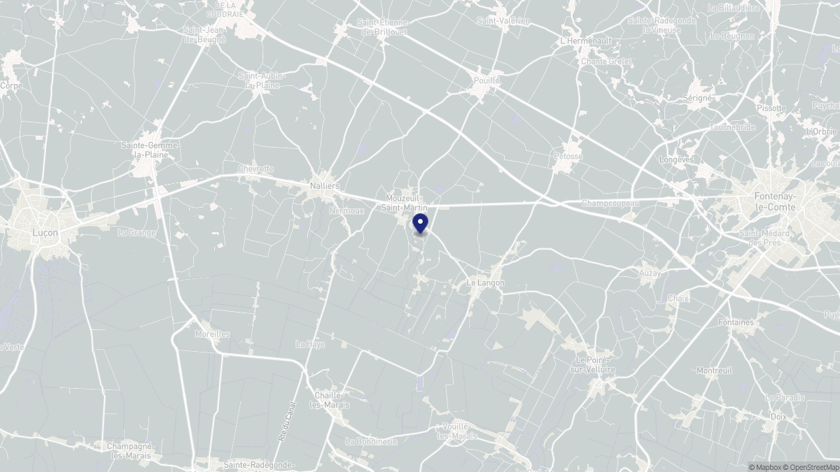 Aperçu cartographique de Mouzeuil-Saint-Martin, centré sur la commune