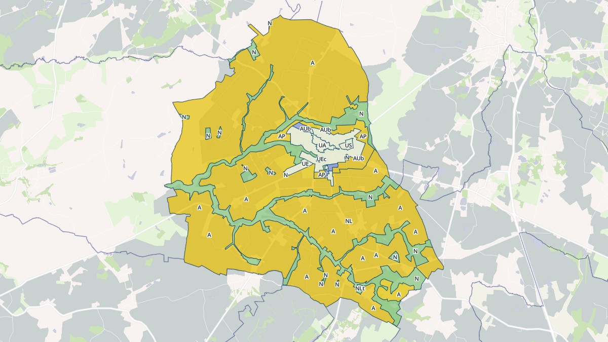 Aperçu cartographique de Nieul-le-Dolent, centré sur la commune