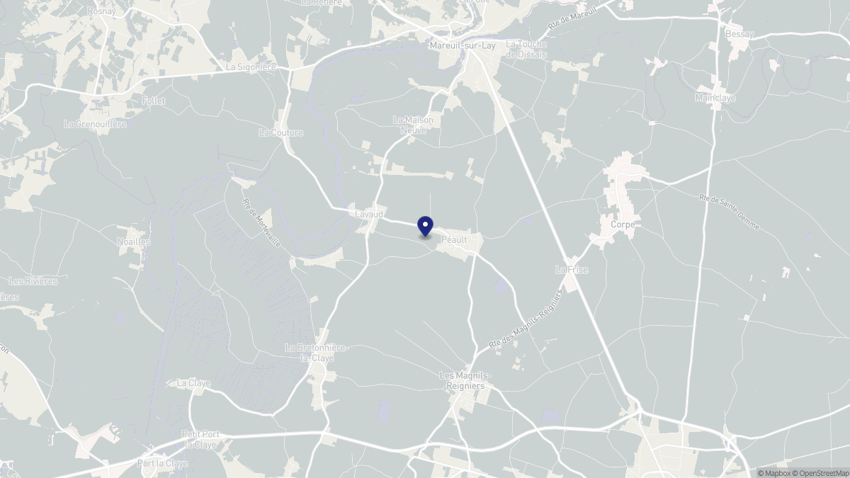 Aperçu cartographique de Péault, centré sur la commune